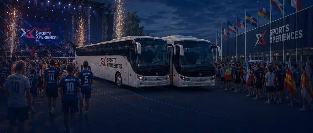 Flota de autobuses oficiales y producción de eventos de Grupo Sports Xperiences
